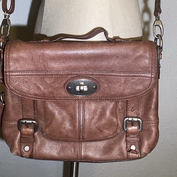 Fossil Maddox Top Handle Shoulder‎ Mini Briefcase Bag Purse Long Live Vintage - Picture 2 of 12